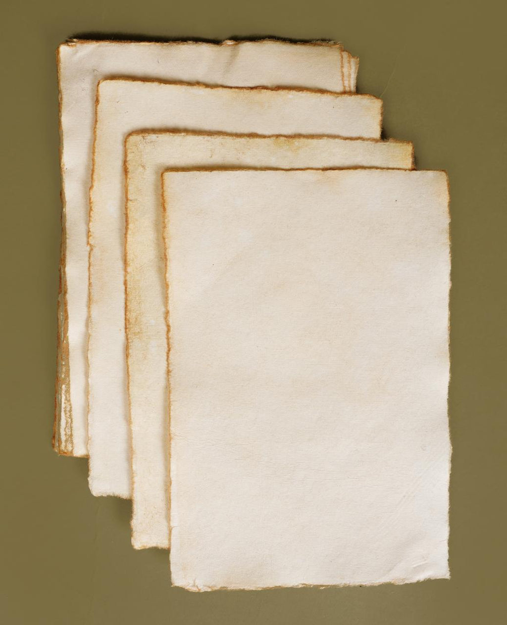 Vintage Handmade Deckle Edge Paper | Cotton Rag Sheets for Calligraphy, Invitations & Printing