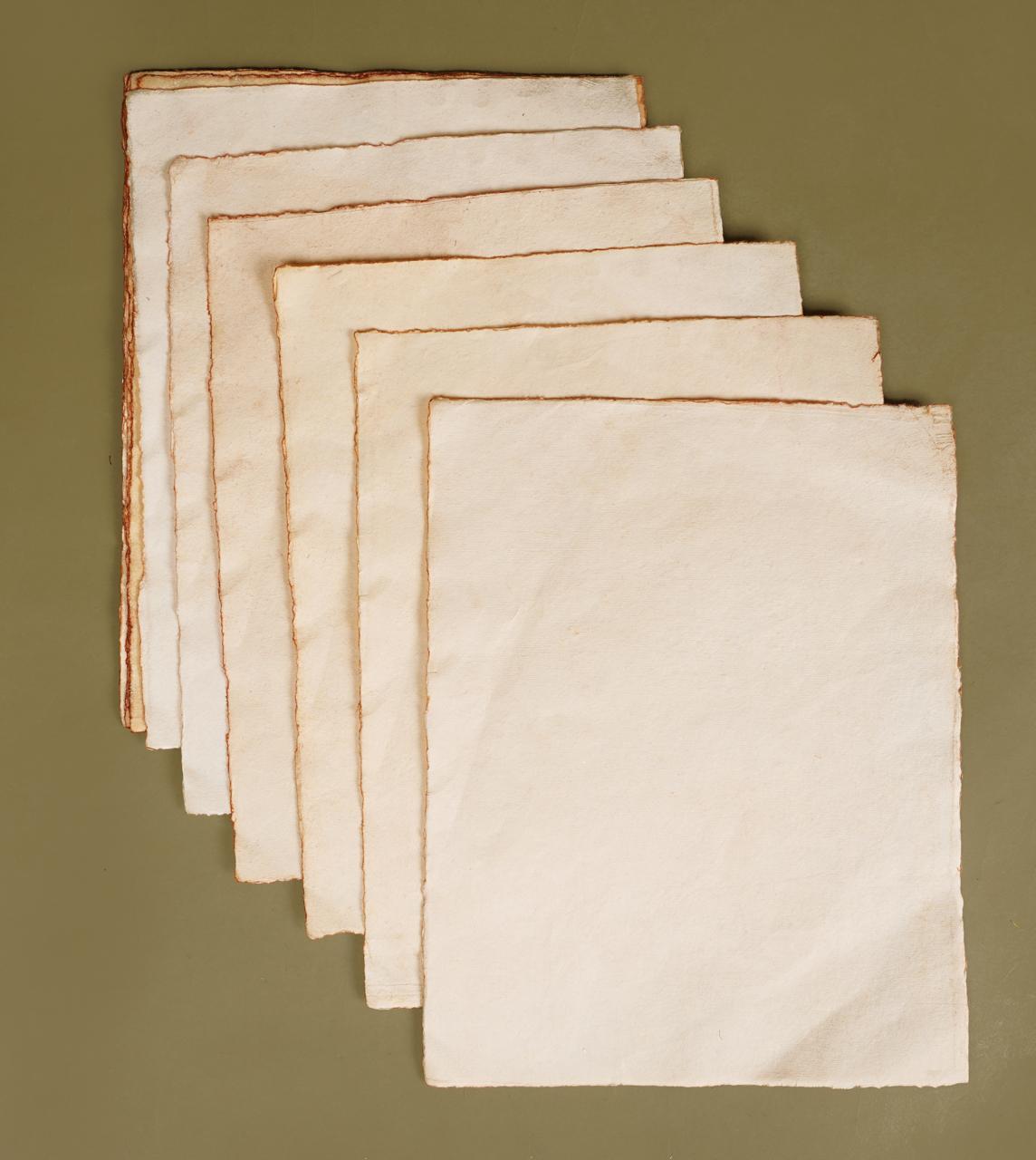 Vintage Handmade Deckle Edge Paper | Cotton Rag Sheets for Calligraphy, Invitations & Printing